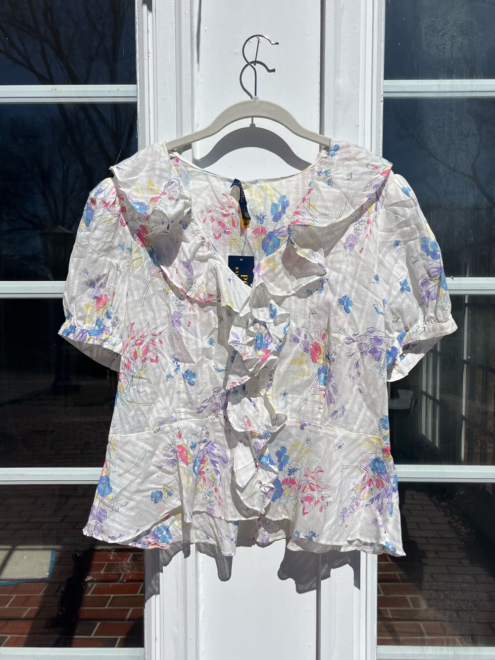Ralph Lauren Ryle Ruffle Oyster Bay Floral Blouse NWT - Picture 3 of 8